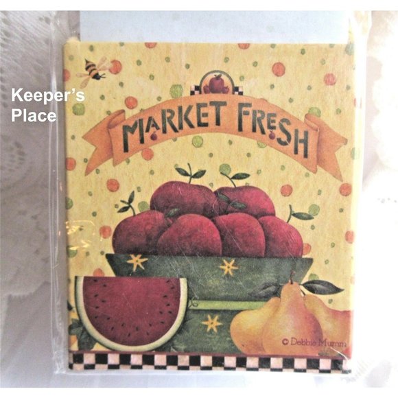 Debbie Mumm MARKET BASKET Note Caddy Gift Set Appl - Picture 3 of 4